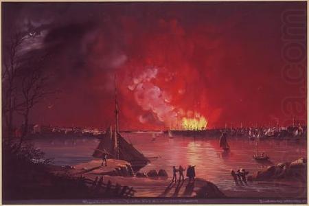 Nicolino V. Calyo Great Fire of New York china oil painting image